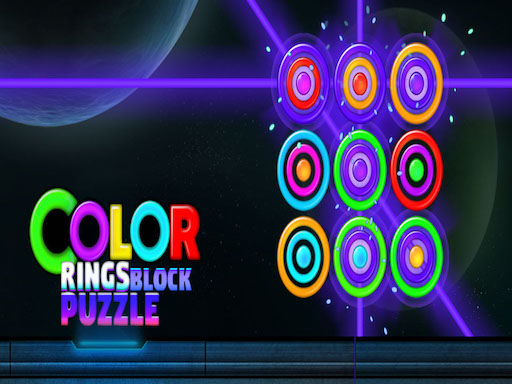 Jeu de puzzle de blocs d'anneaux de couleur
