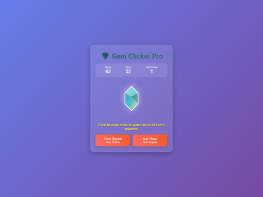 Jeu Gem Clicker Pro