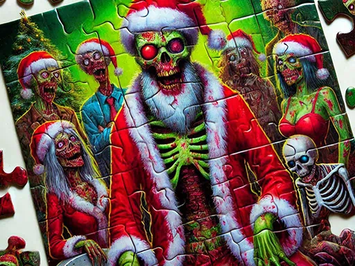 Puzzle de Noël zombie : un jeu amusant pour les fans d'horreur pendant les vacances cover image