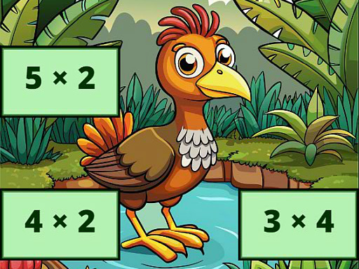 Multiplication : Jeu de découverte d'images d'oiseaux