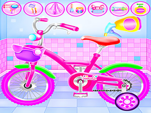 Jeu de lavage et de réparation de vélos pour filles