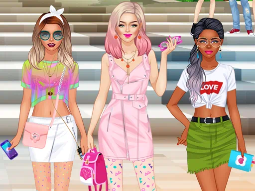 Jeu de relooking de mode pour équipes de filles du collège