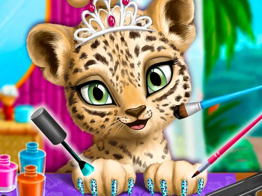 Jeu de salon de coiffure pour animaux de la jungle